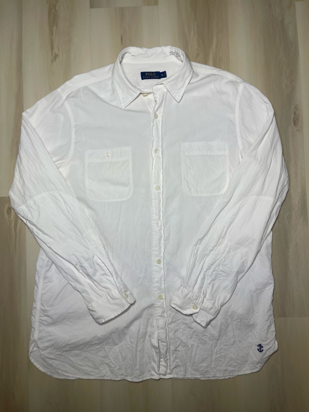 Polo Ralph Lauren White / Cream Silk Cotton Blend Sail Shirt Men’s Size XL